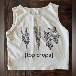 Top Crop Hand Printed Graphic Tank